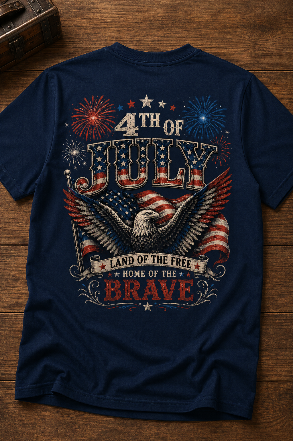 Land of the Free Tee – Navy Blue