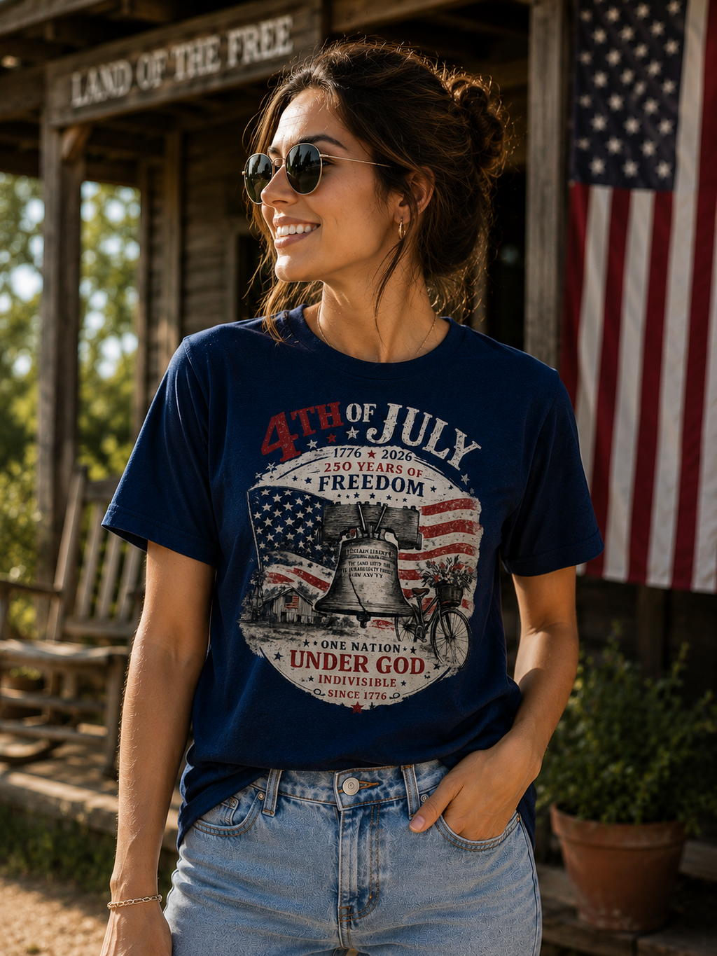 4th of July Vintage Freedom Shirt – 250 Years of Freedom Patriotic Tee