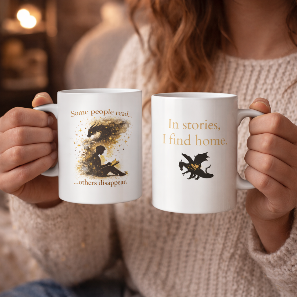 In Stories I Find Home – Book Lover Mug