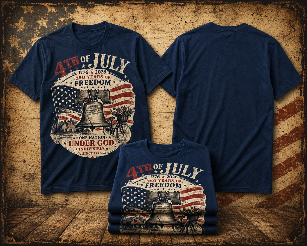 4th of July Vintage Freedom Shirt – 250 Years of Freedom Patriotic Tee
