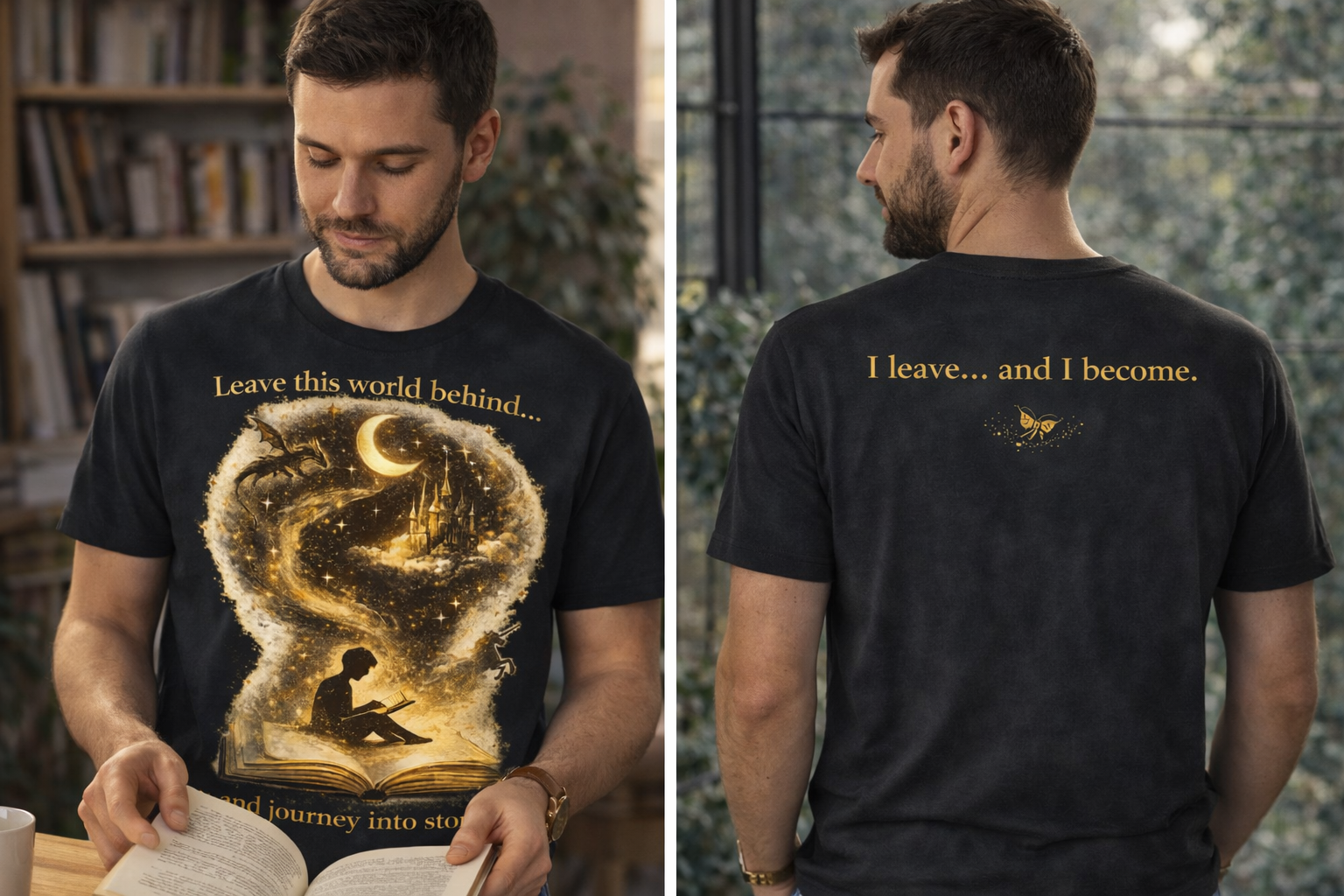 Leave This World Behind Tee (Fantasy Book Lover Shirt)