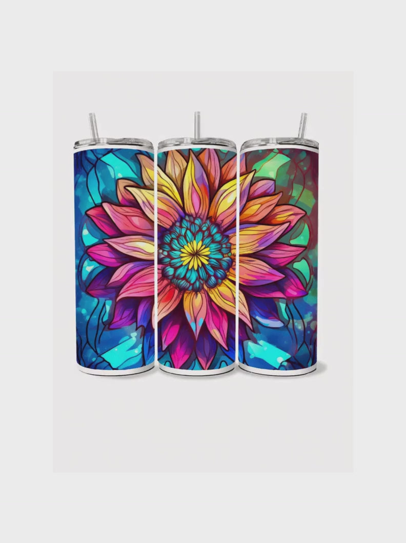 Colorful Floral Tumbler – Vibrant Flower Design Cup
